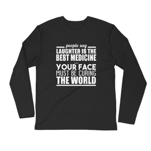 "People say laughter" Long Sleeve Fitted Crew #253