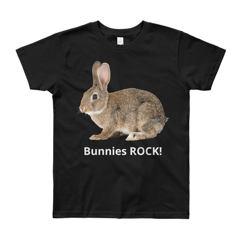"Bunnies ROCK" Youth Short Sleeve T-Shirt #238