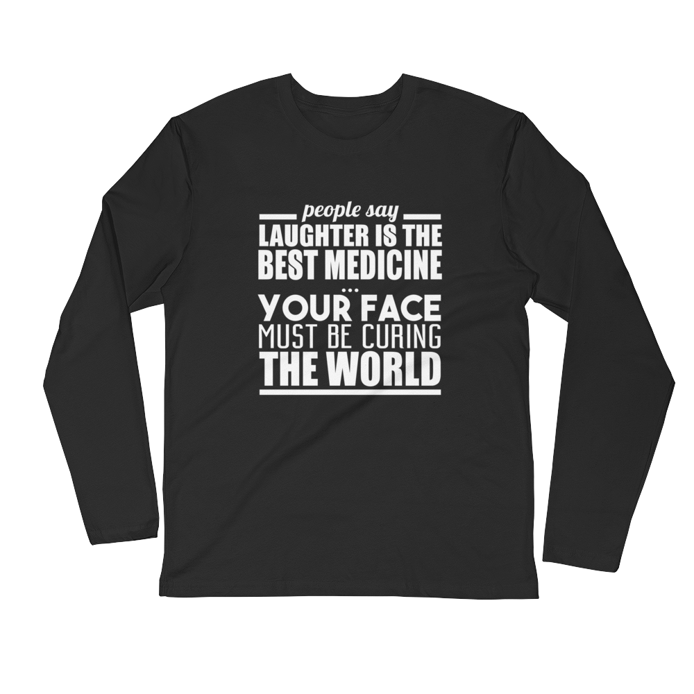 "People say laughter" Long Sleeve Fitted Crew #253