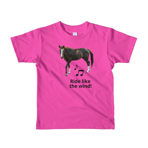 "Ride like the wind" Short sleeve kids t-shirt #157
