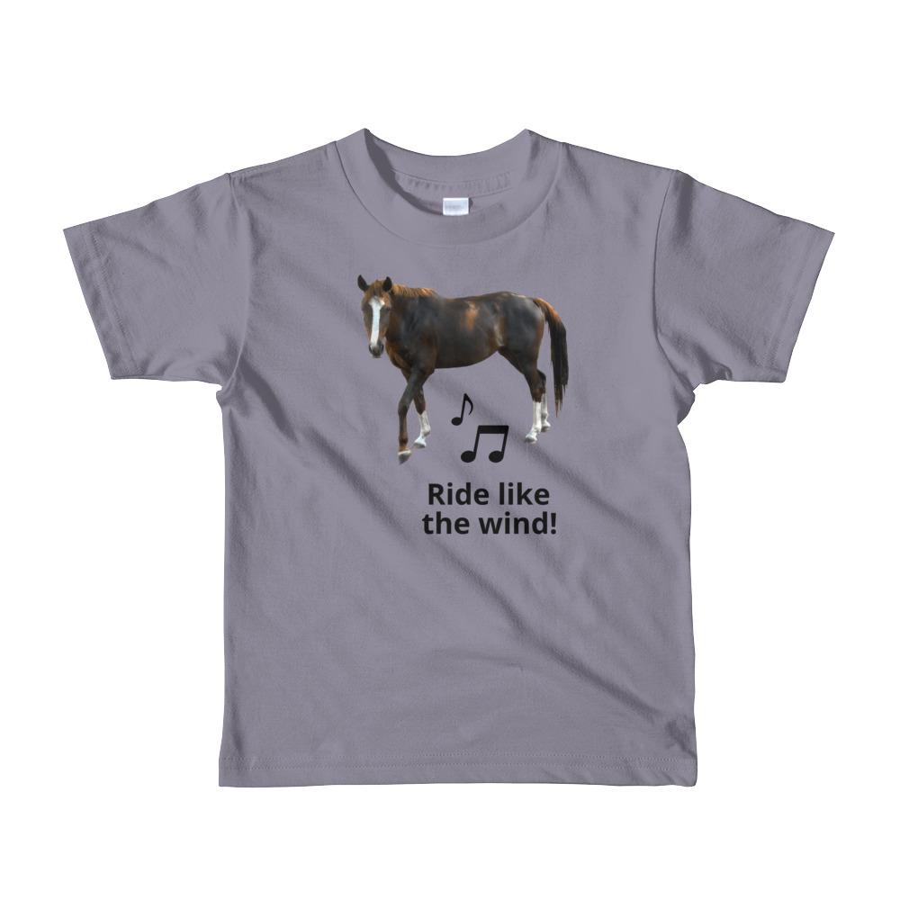 "Ride like the wind" Short sleeve kids t-shirt #157