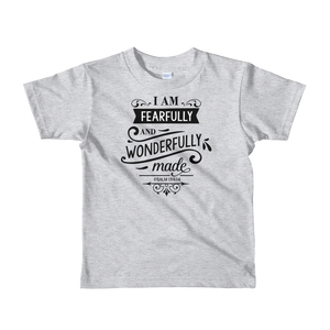 "Wonderfully made" Short sleeve kids t-shirt #152